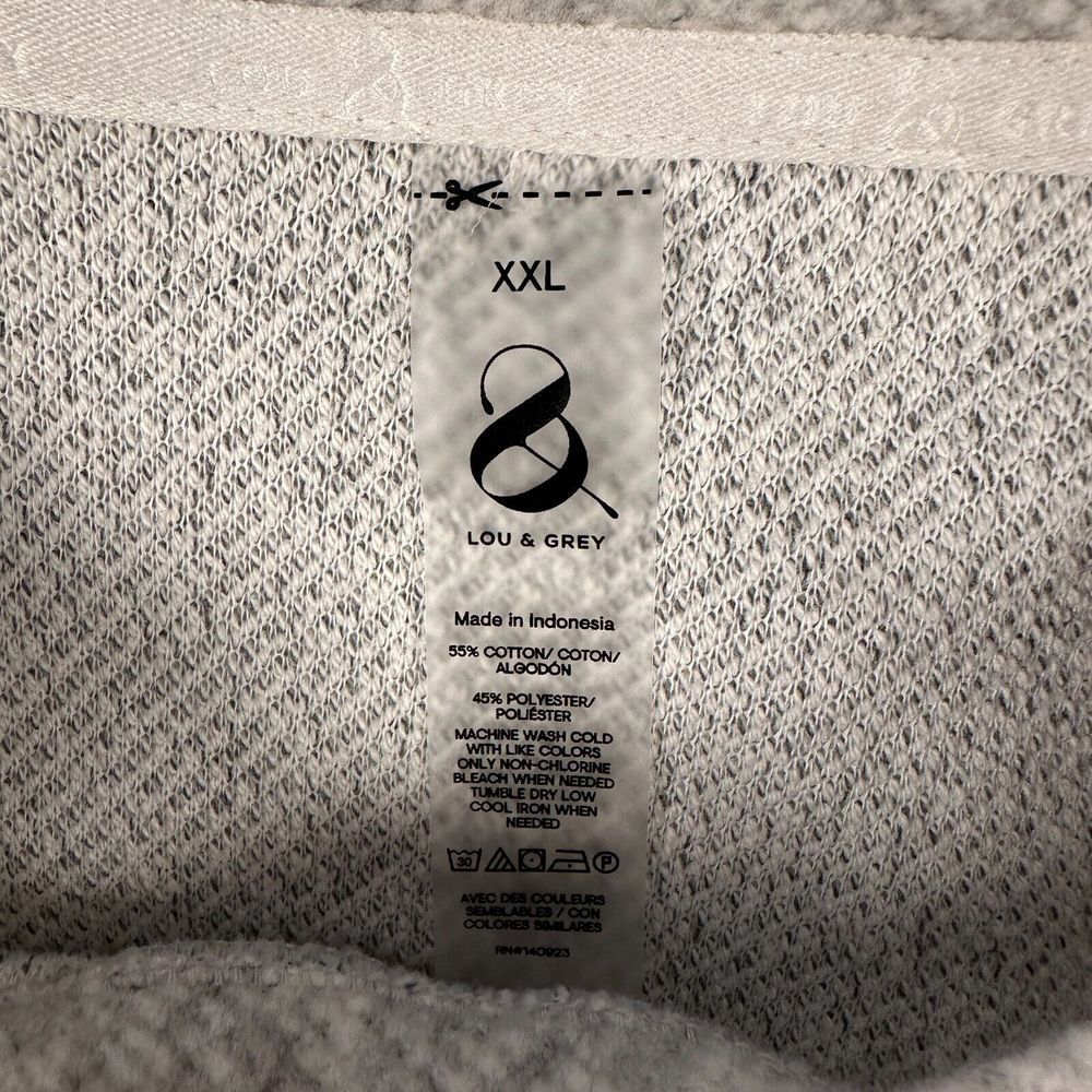 Lou & Grey Cozy‎ Textured Sweatshirt Womens 2XL Heather Gray Drawstring NWT - Picture 4 of 8